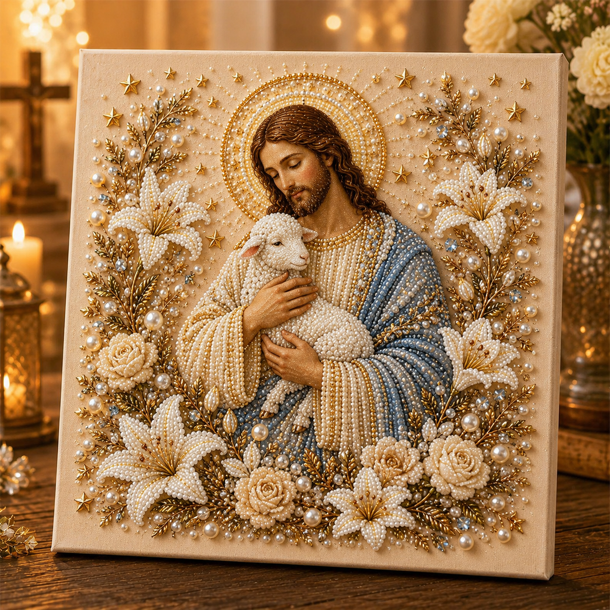 🙏 Jesus & Mary Sacred Pearl Art Kit