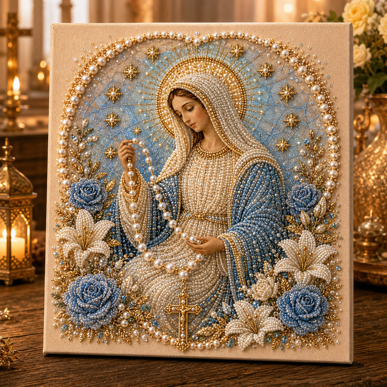 🙏 Jesus & Mary Sacred Pearl Art Kit