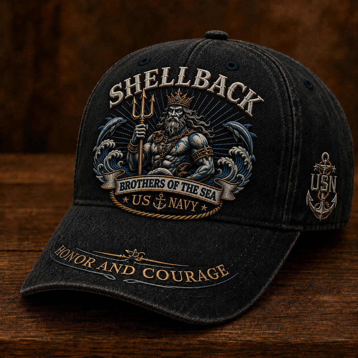 Shellback Brothers Of The Sea Heritage Cap 🎁 Free Double-Sided Honor Coin With Every Cap Purchase 🇺🇸