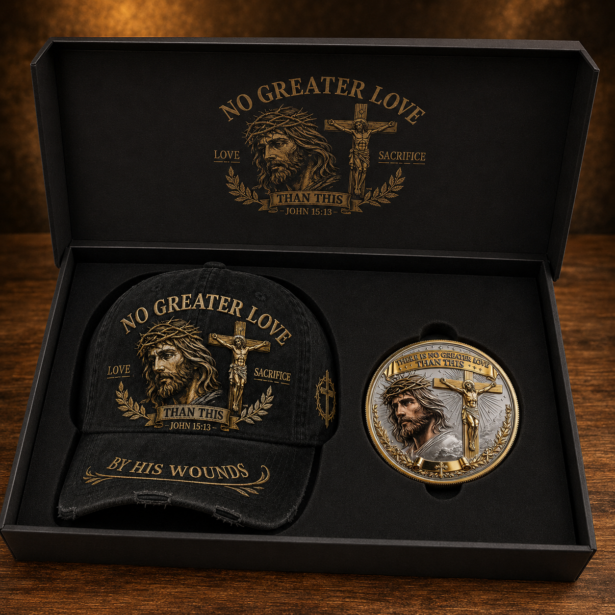No Greater Love Christ Sacrifice Cap 🎁 Free Double-Sided Honor Coin With Every Cap Purchase