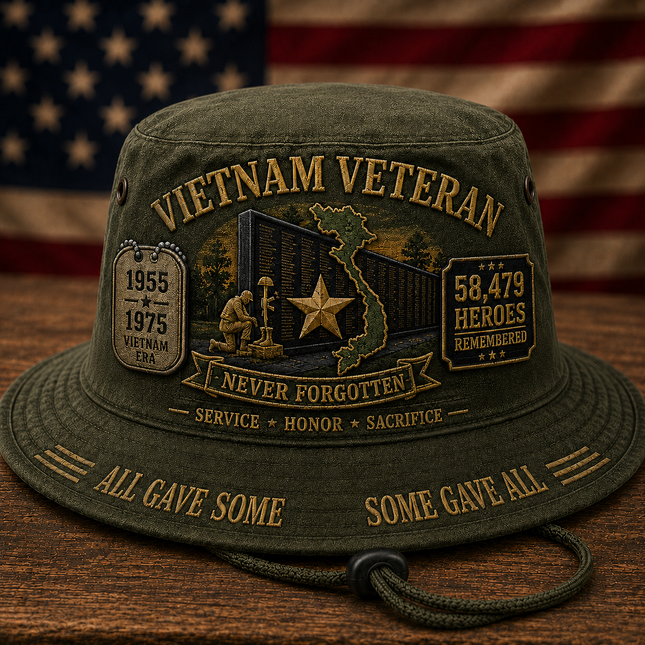 🎖️ Vietnam Veteran Never Forgotten Tribute Boonie Hat