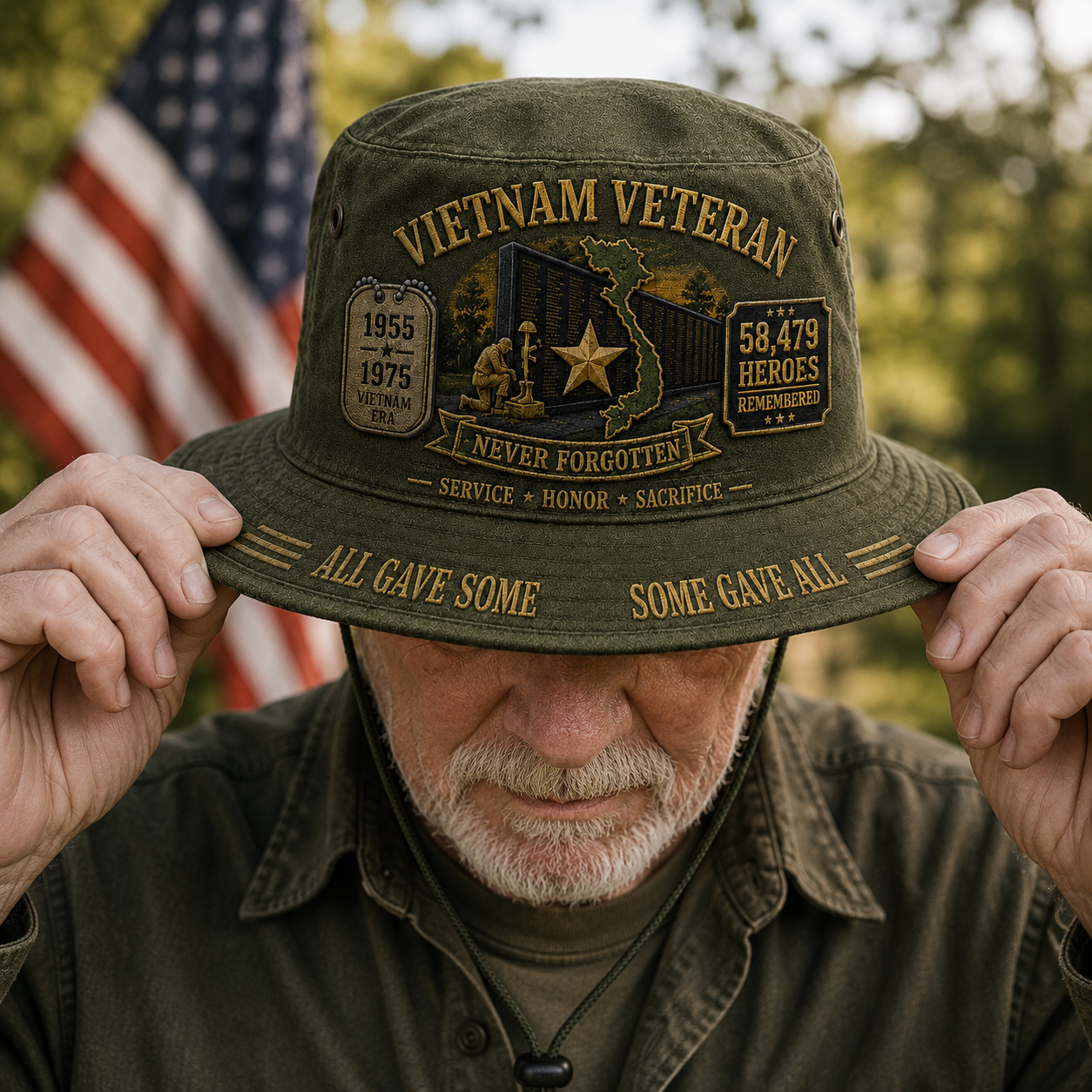 🎖️ Vietnam Veteran Never Forgotten Tribute Boonie Hat