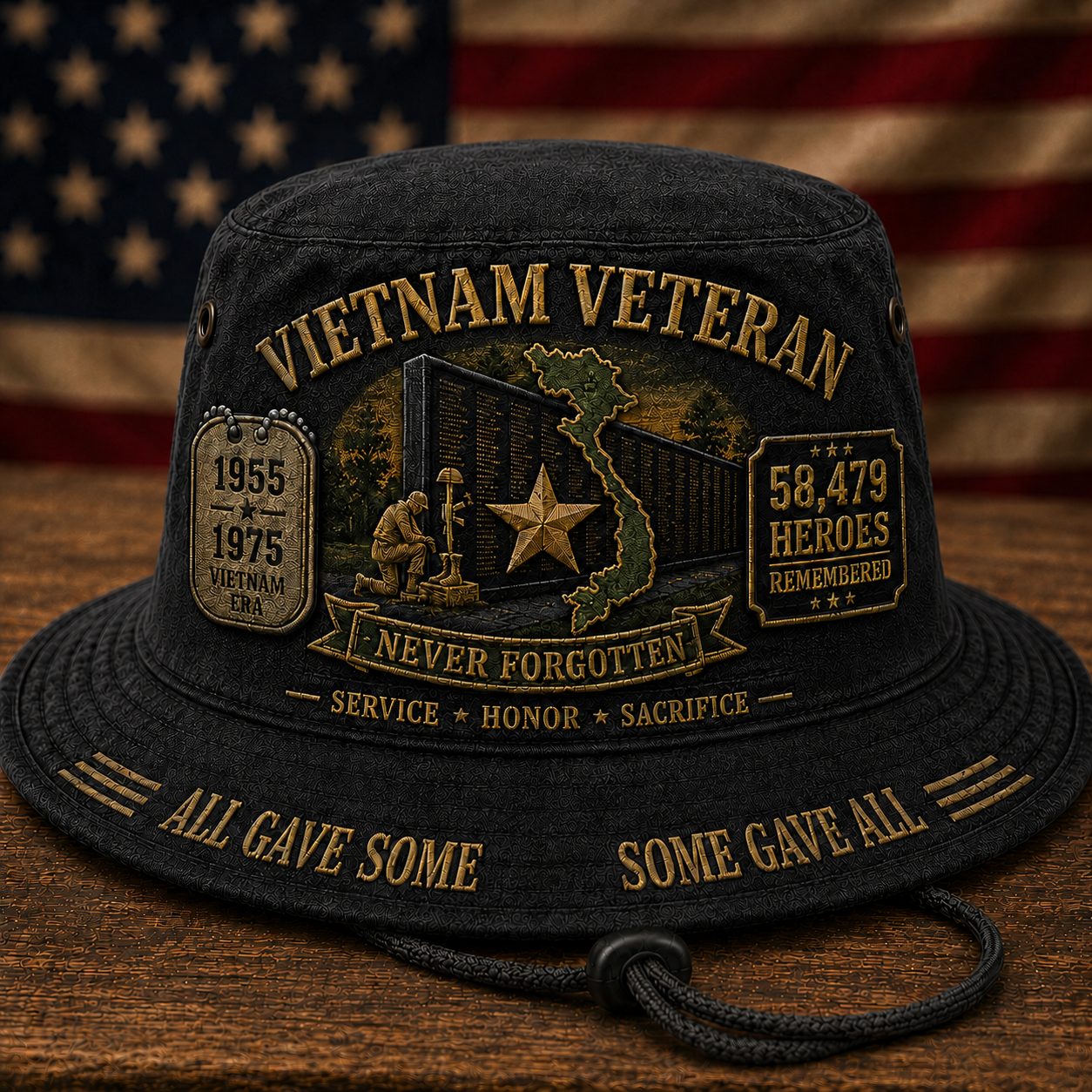 🎖️ Vietnam Veteran Never Forgotten Tribute Boonie Hat