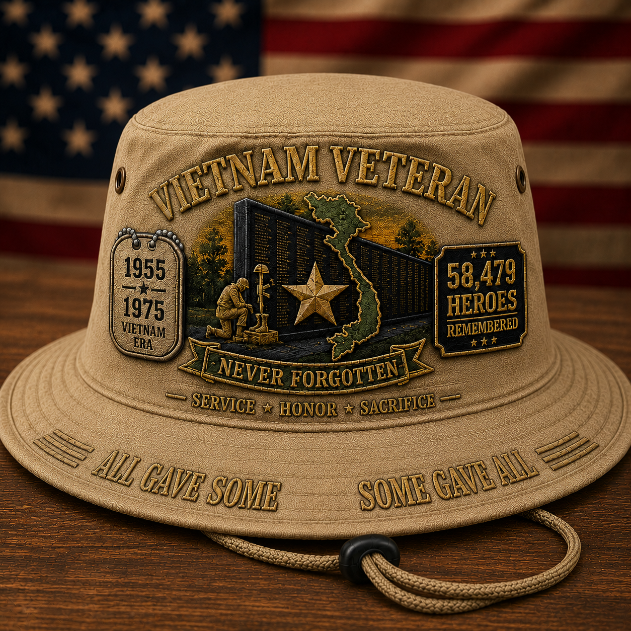 🎖️ Vietnam Veteran Never Forgotten Tribute Boonie Hat