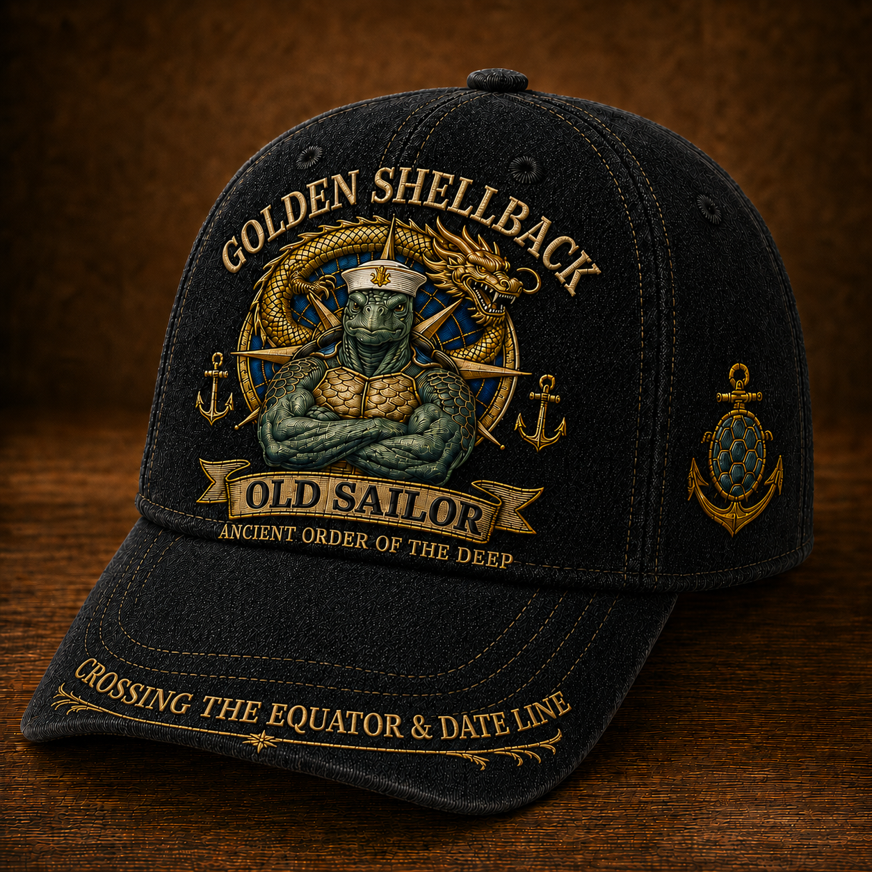 Golden Shellback Cap🎁 Free Honor Coin With Every Cap Purchase