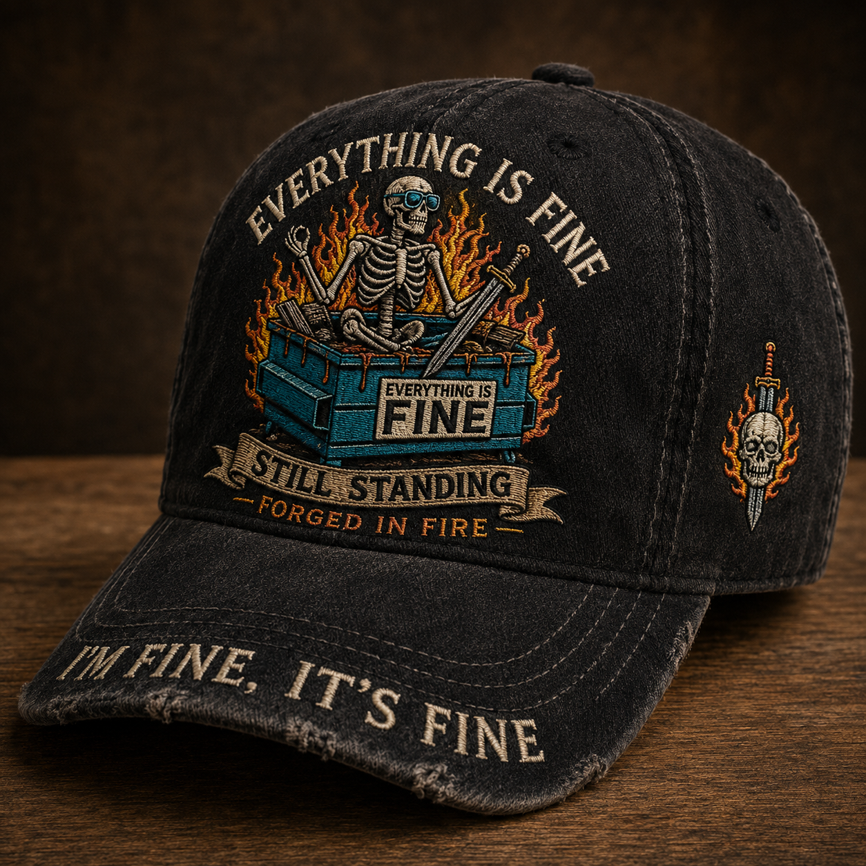 EVERYTHING IS FINE Cap 🎁 Free Double-Sided Honor Coin With Every Cap Purchase