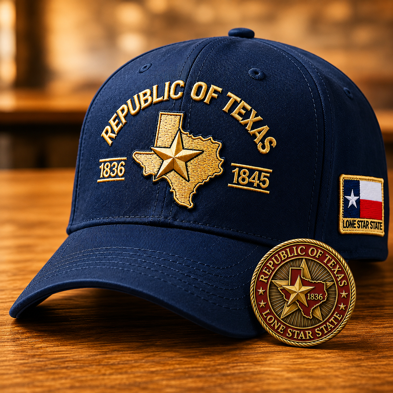 Republic Of Texas Heritage Cap 🎁 Free Double-Sided Honor Coin With Every Cap Purchase