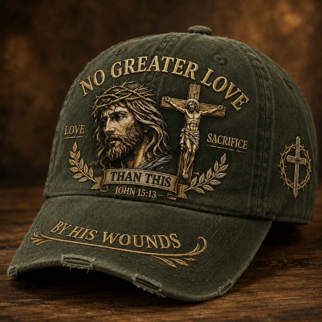 No Greater Love Christ Sacrifice Cap 🎁 Free Double-Sided Honor Coin With Every Cap Purchase