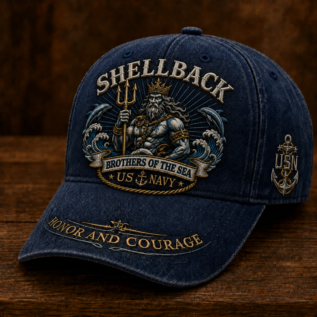 Shellback Brothers Of The Sea Heritage Cap 🎁 Free Double-Sided Honor Coin With Every Cap Purchase 🇺🇸