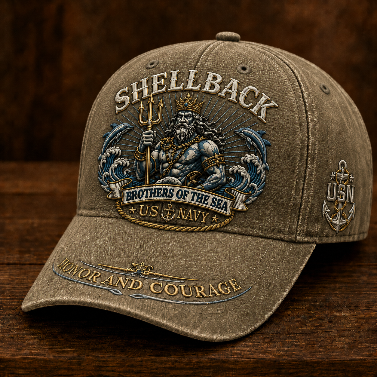 Shellback Brothers Of The Sea Heritage Cap 🎁 Free Double-Sided Honor Coin With Every Cap Purchase 🇺🇸