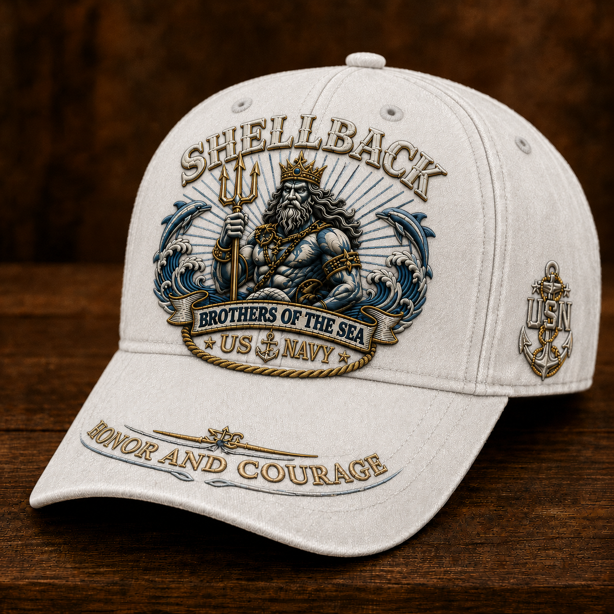 Shellback Brothers Of The Sea Heritage Cap 🎁 Free Double-Sided Honor Coin With Every Cap Purchase 🇺🇸