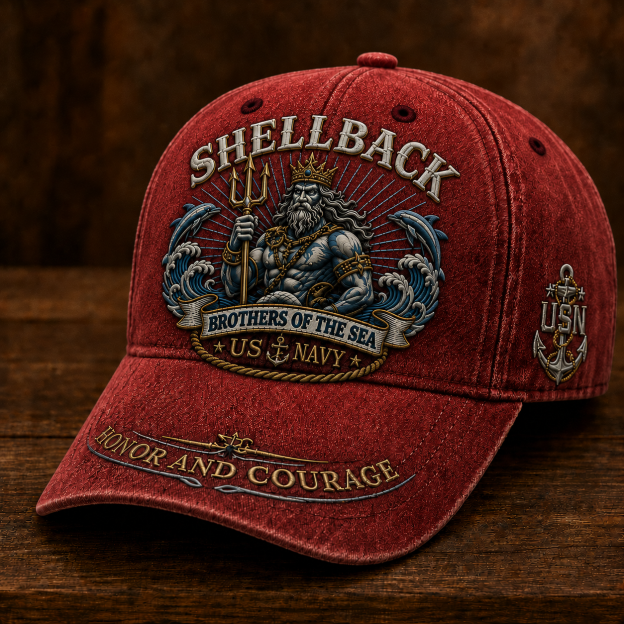 Shellback Brothers Of The Sea Heritage Cap 🎁 Free Double-Sided Honor Coin With Every Cap Purchase 🇺🇸
