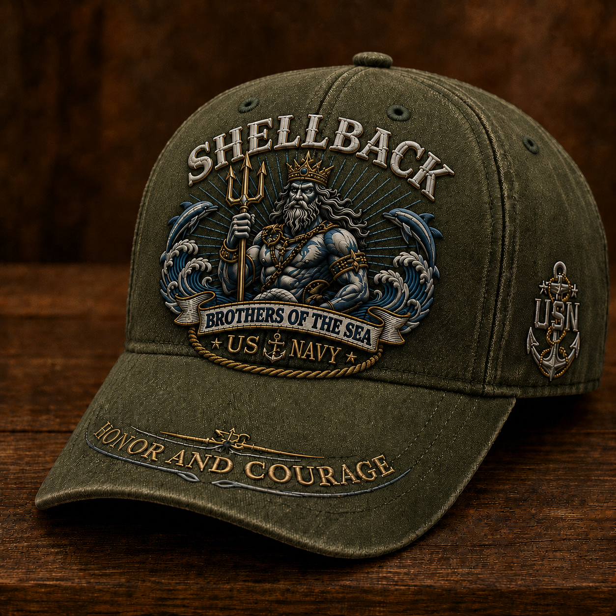 Shellback Brothers Of The Sea Heritage Cap 🎁 Free Double-Sided Honor Coin With Every Cap Purchase 🇺🇸