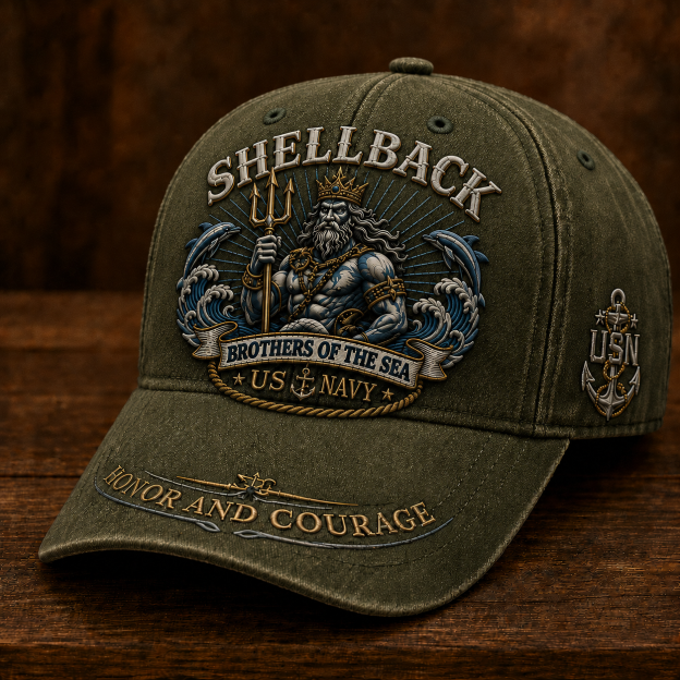 Shellback Brothers Of The Sea Heritage Cap 🎁 Free Double-Sided Honor Coin With Every Cap Purchase 🇺🇸