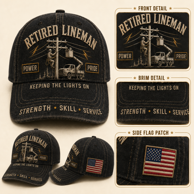 Retired Lineman Keeping The Lights On Commemorative Cap