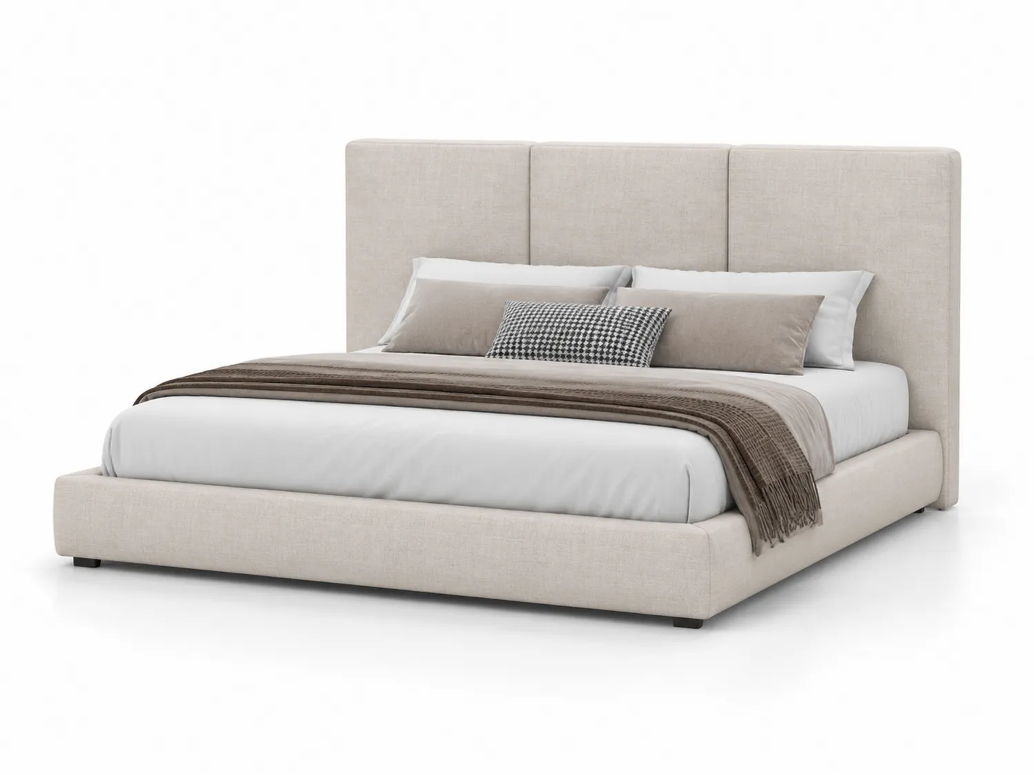 Stoffbett Leinen Beige 200x180 cm