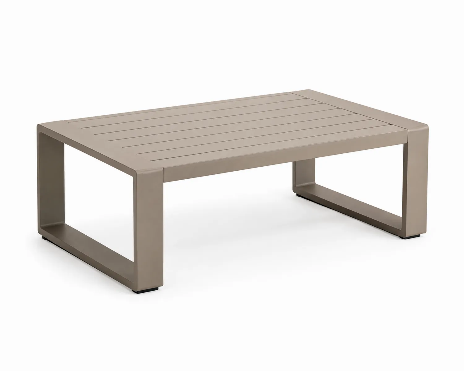 Rechteckiger Couchtisch Aluminium Hellbraun