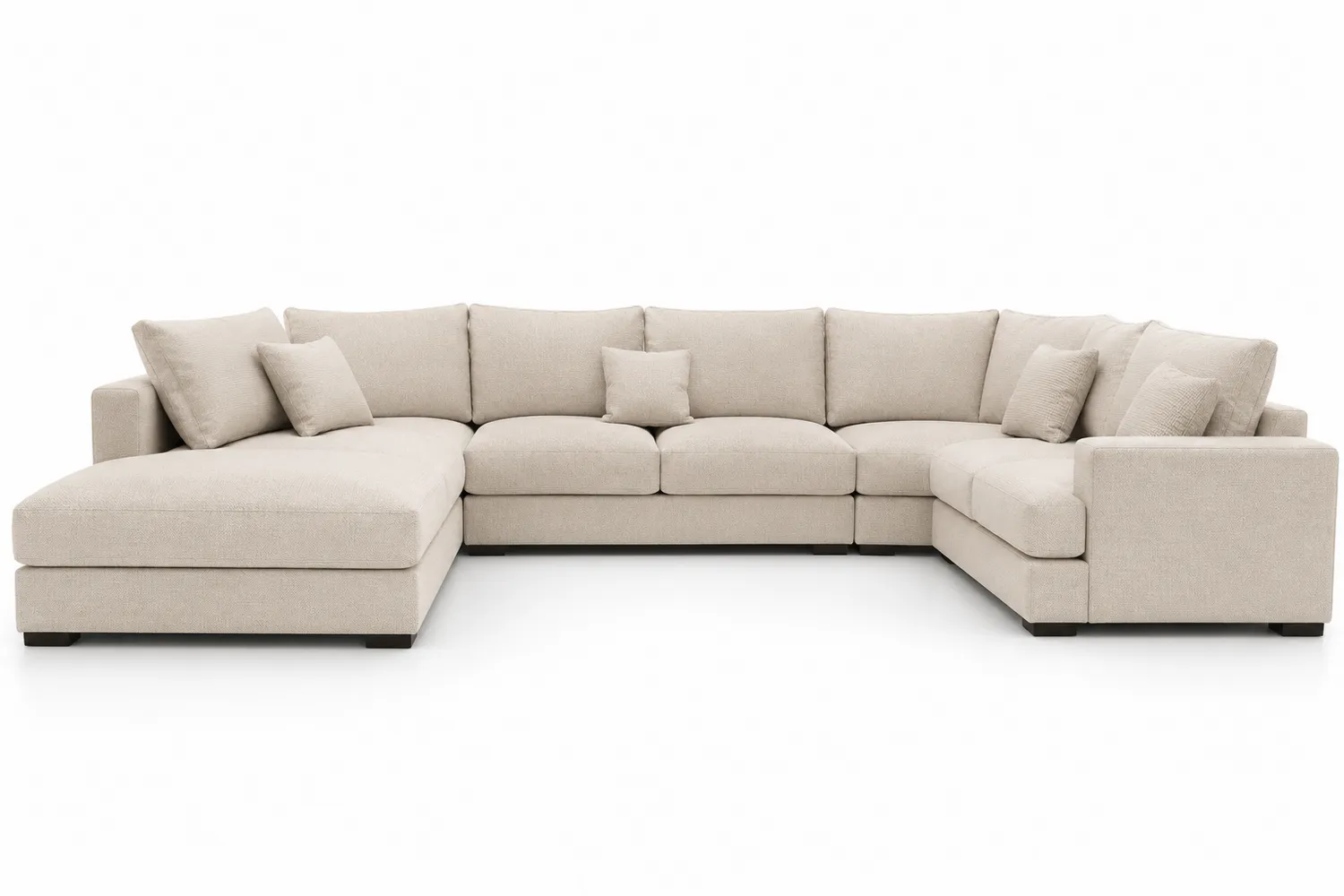Ecksofa Beige U-Form Stoff