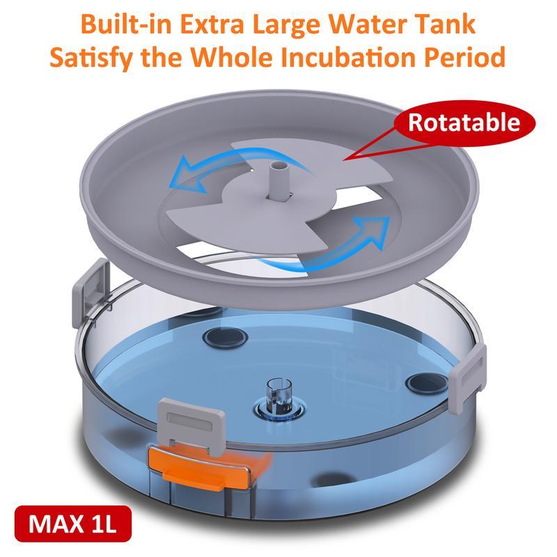 Incubadora automática para huevos de gallina (12-40 huevos) con volteo automático de 360°, pantalla digital y control automático de temperatura y humedad; ideal para la incubación de huevos de gallina, pato y codorniz, con alta tasa de eclosión — Incubado