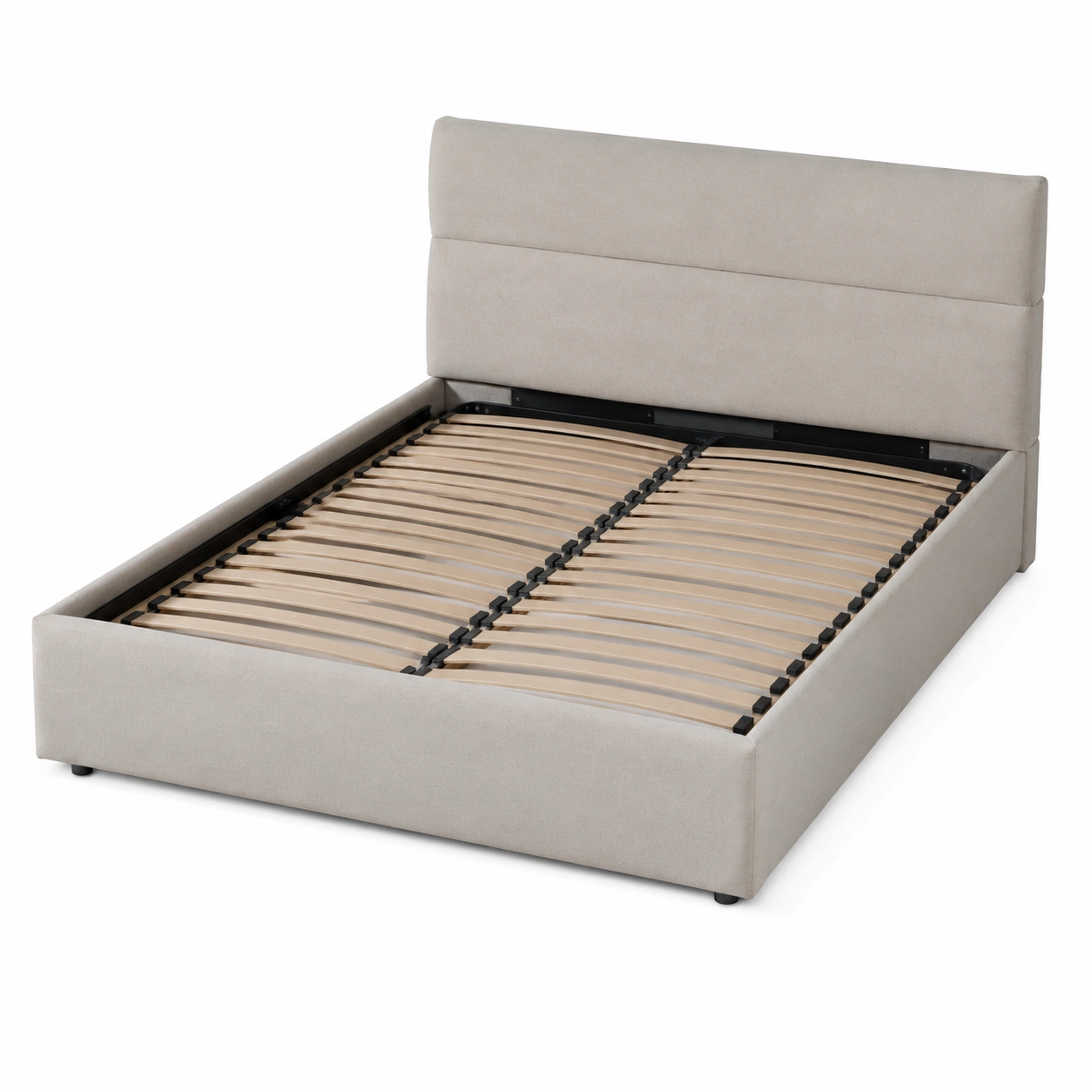 Cama Minimalista Tapizada Beige