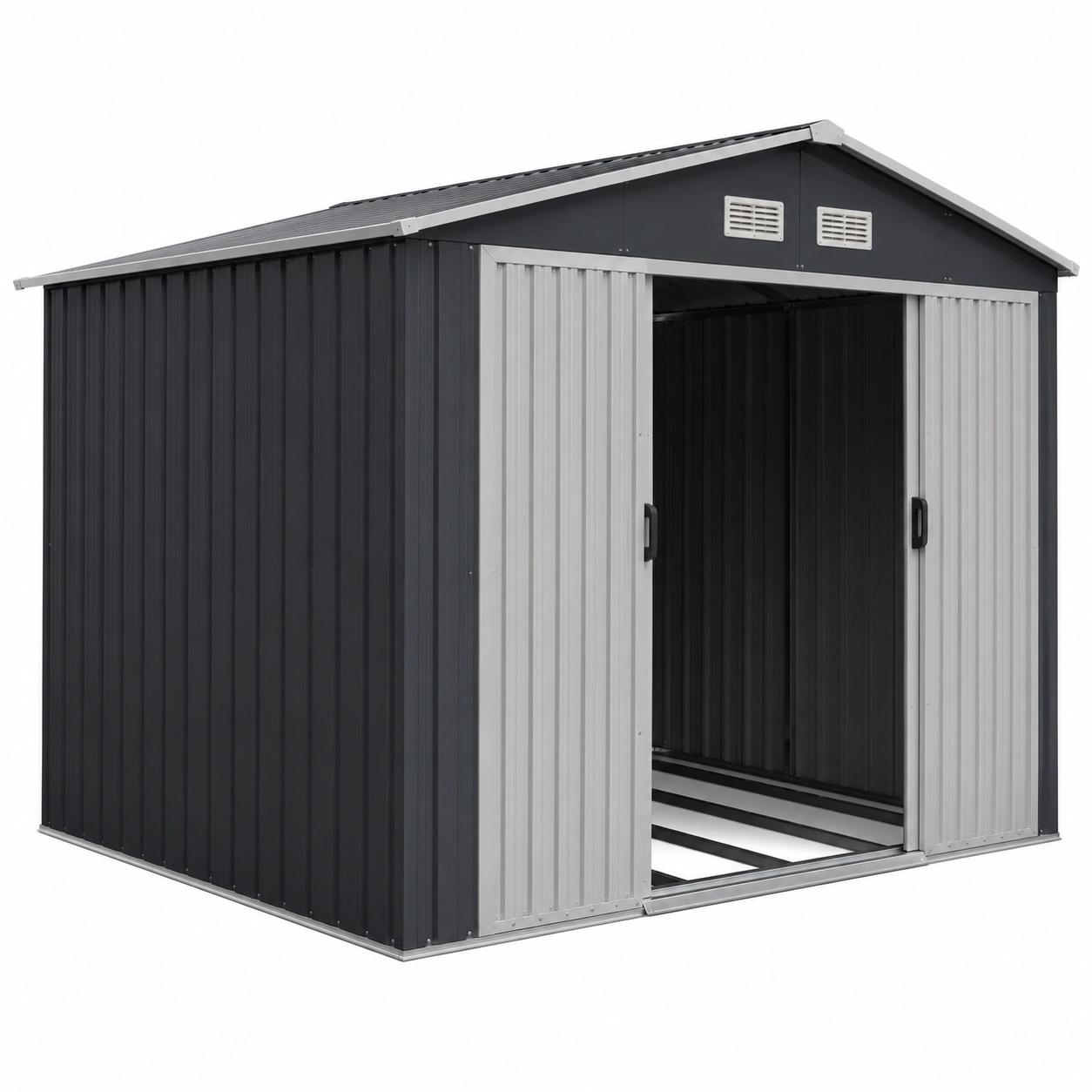 Cobertizo-Metalico-Exterior-Gris-Oscuro-277x191x192cm