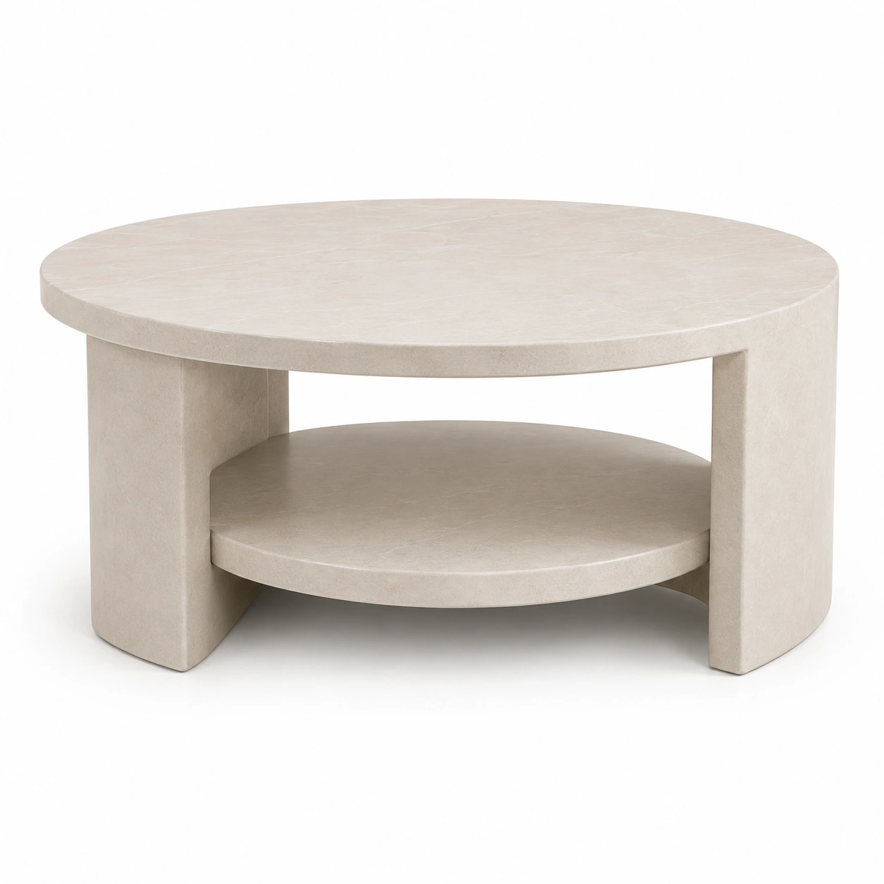 Mesa de Centro Redonda Moderna Beige