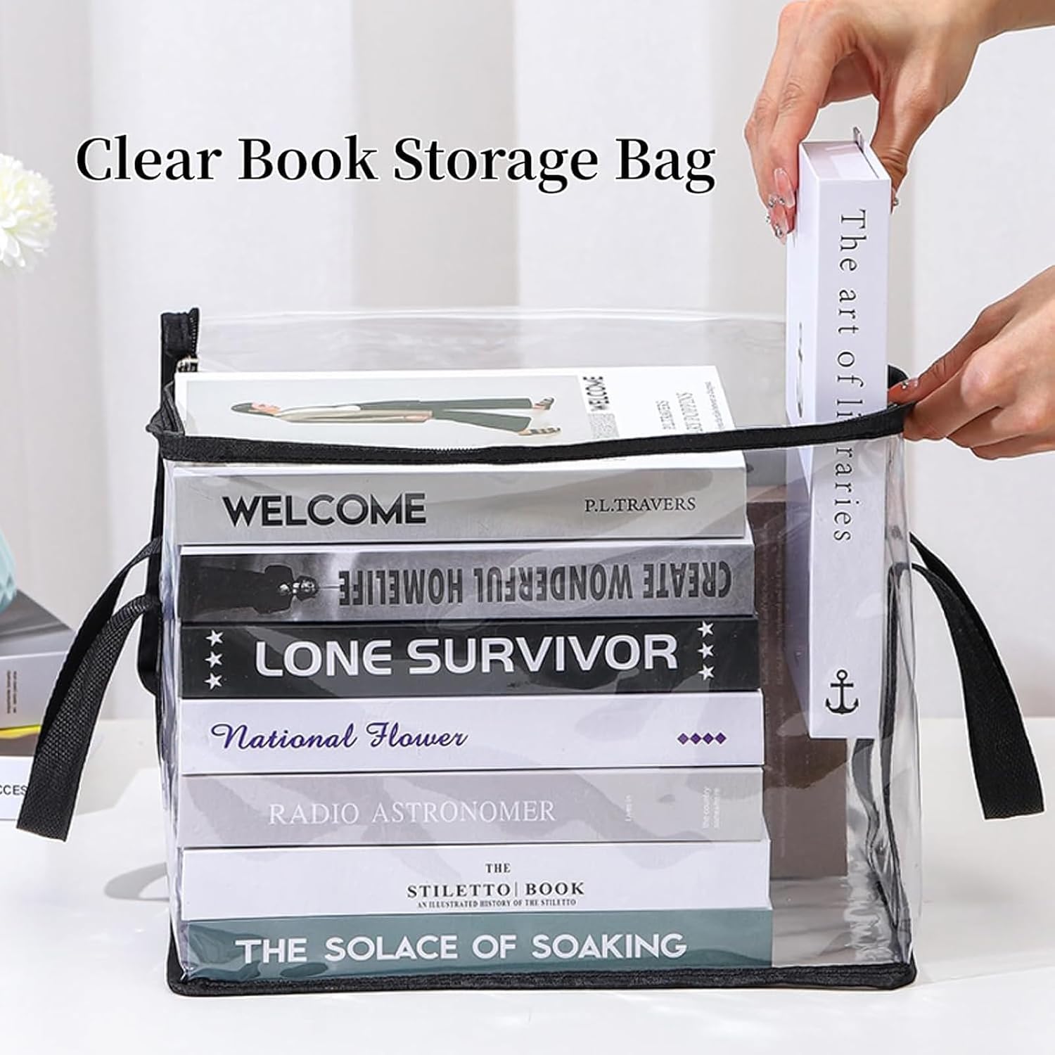 2 pcs Transparent PVC Book Storage Box