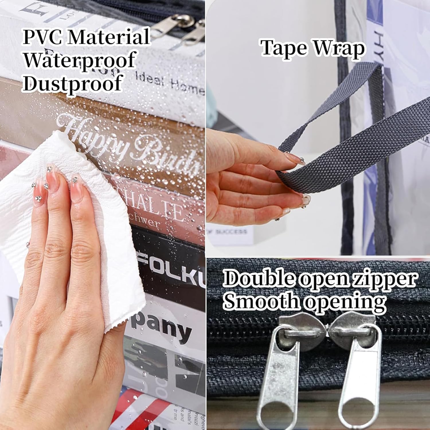 2 pcs Transparent PVC Book Storage Box