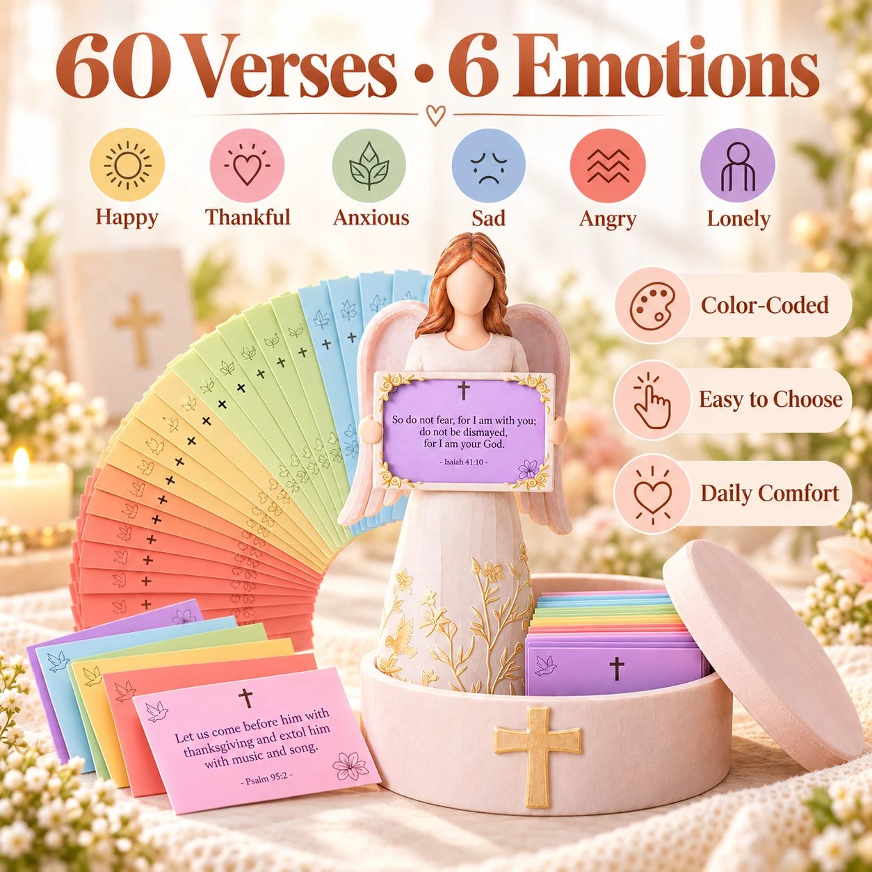 Set of laminated color-coded Bible verse cards