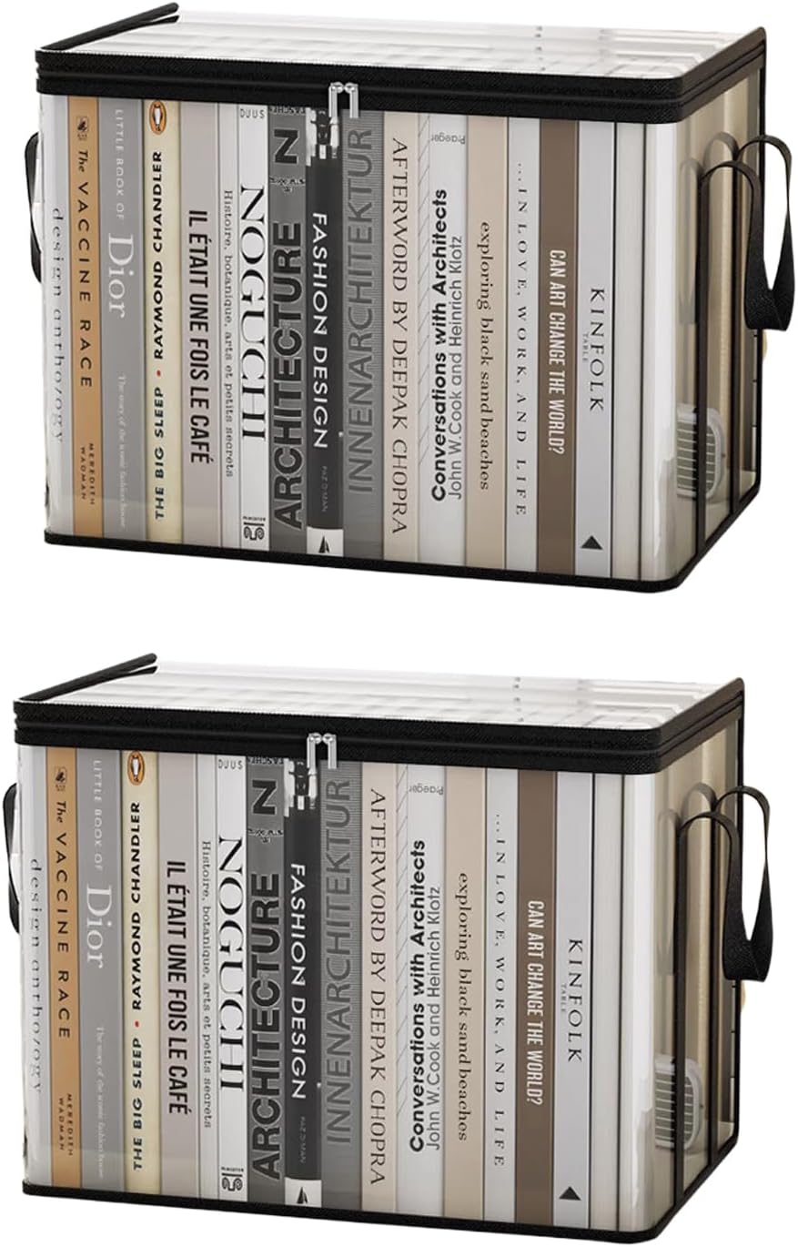 2 pcs Transparent PVC Book Storage Box