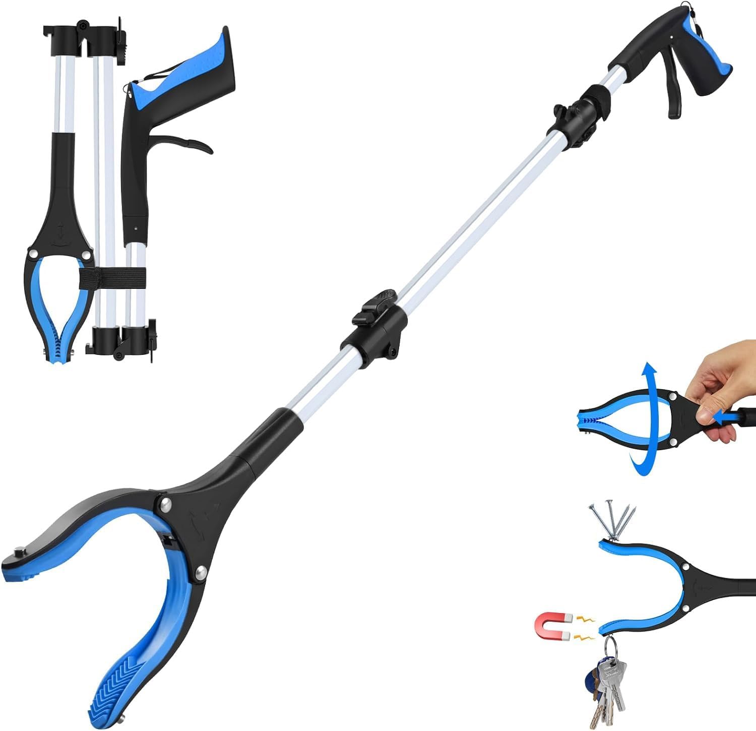 Grabber Reacher Tool - 43” Extra Long Foldable Gripper and Reaching Tool