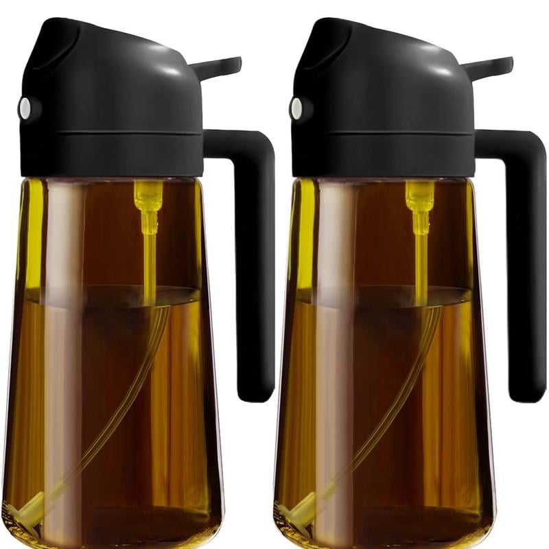 2 Count 2 in 1  Oil Sprayer for Cooking 16oz/470ml Light-Blocking Dark