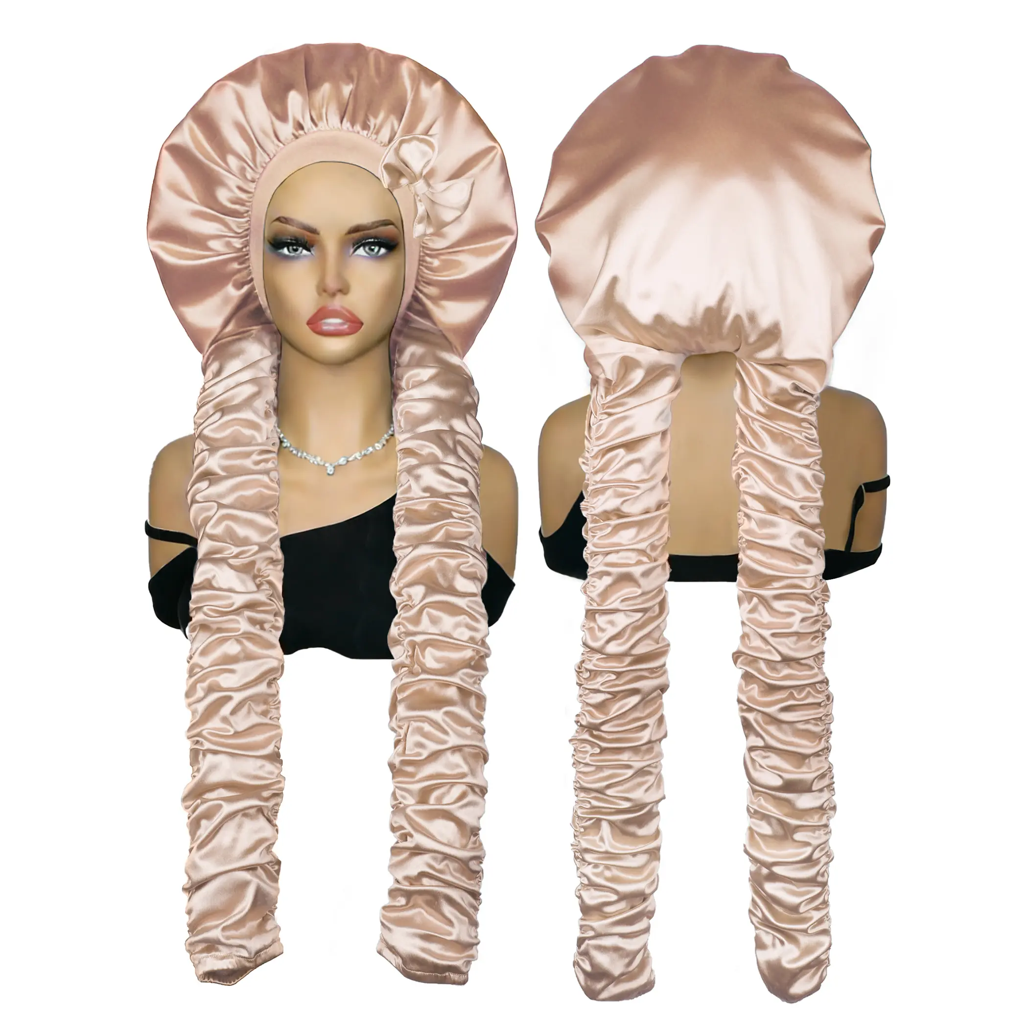 🧖‍♀️ Extra Long Satin Sleep Bonnet – Non-Slip Hair Care Cap
