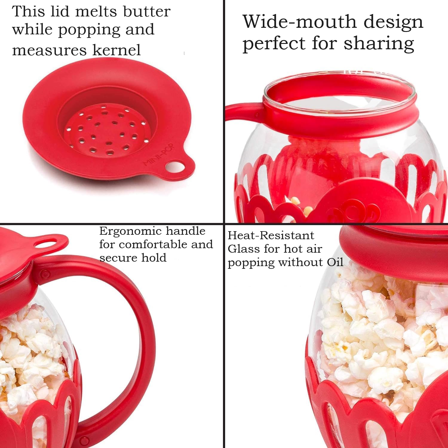 🍿 Microwave Popcorn Popper – Borosilicate Glass