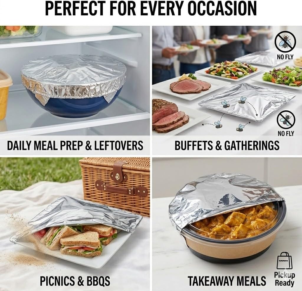 ✨【Reusable Aluminum Foil Lids】- Warm Food, Less Waste, Smart Kitchen! 🍱