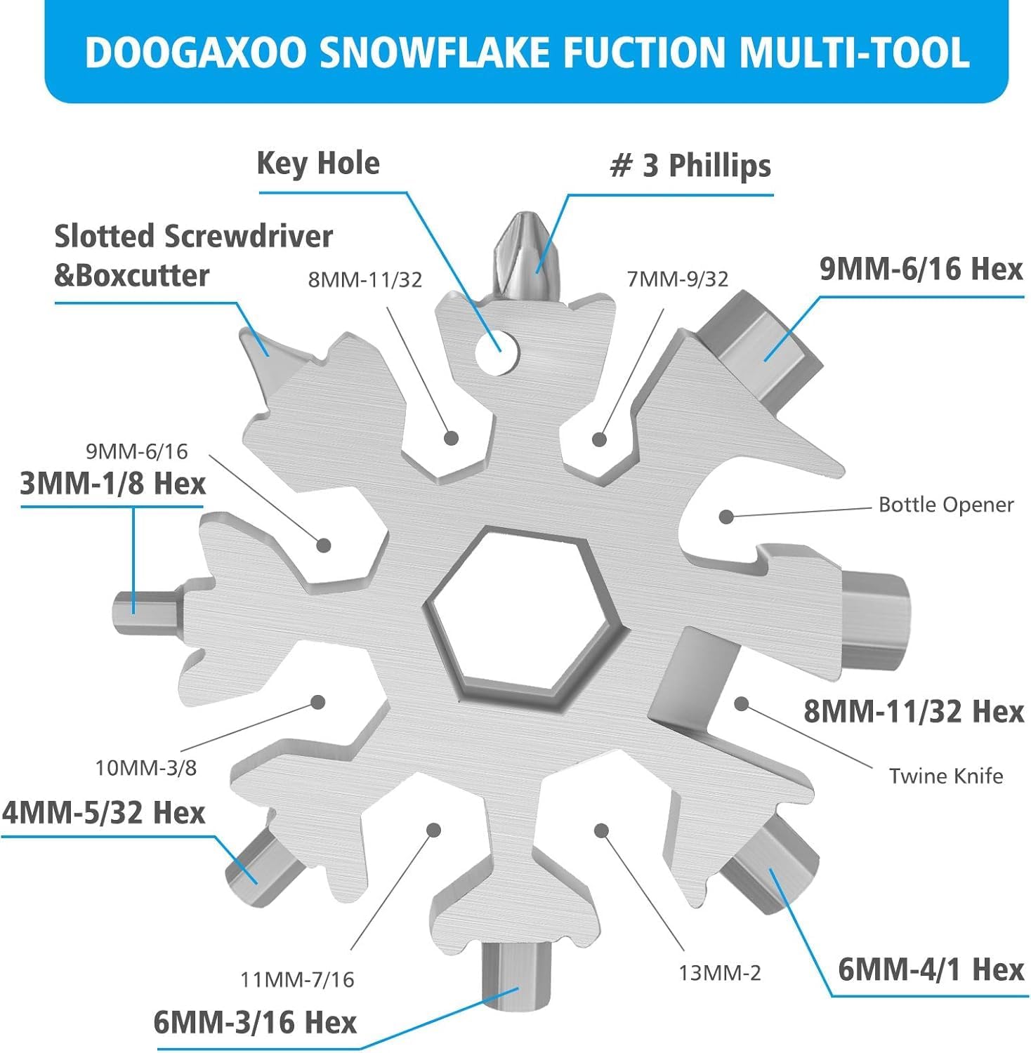 Viral 18-in-1 Snowflake Multi-tool Portable Wrench
