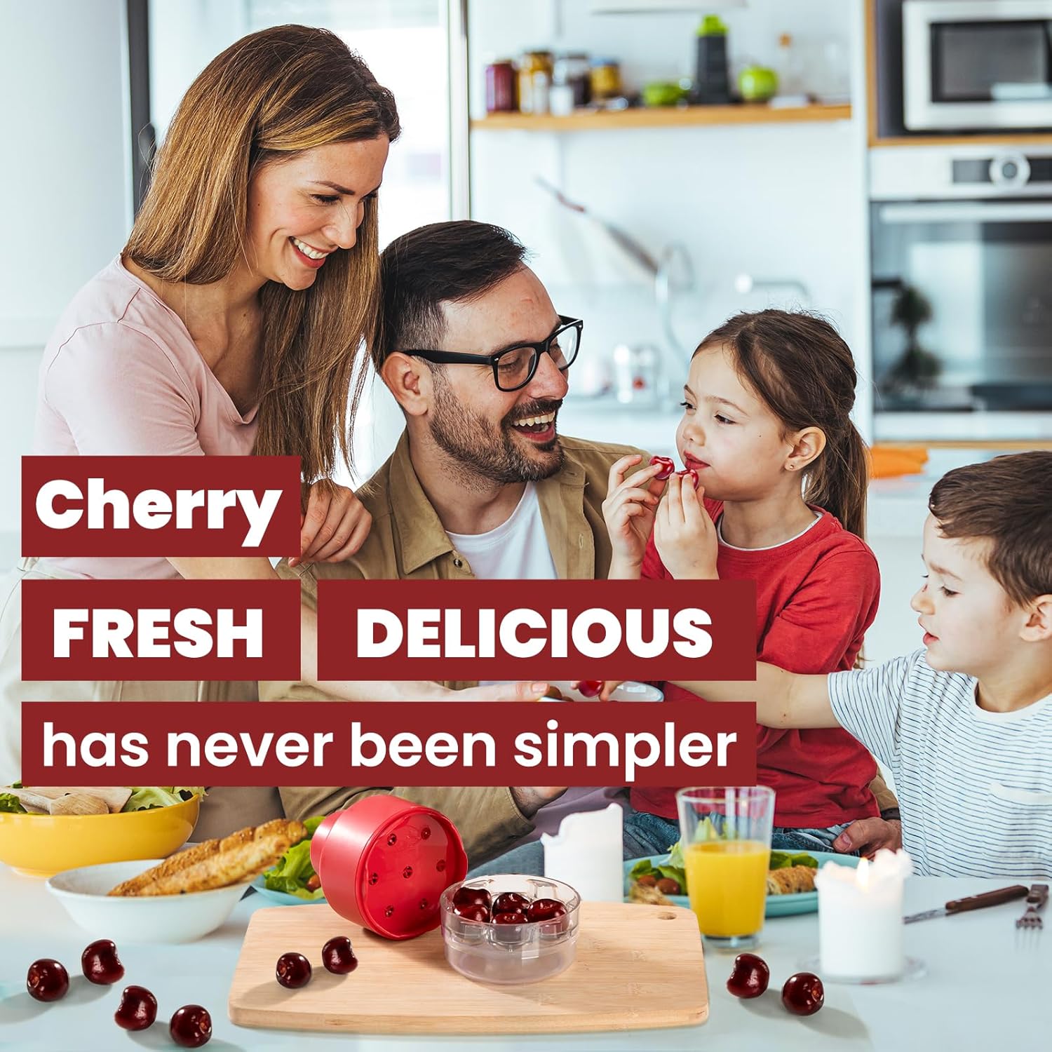 🍒 7-in-1 Large Cherry Pitter – Pit 7 Cherries at Once, Save Time & Effort!