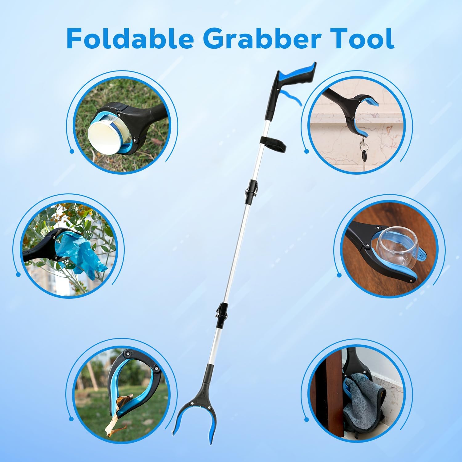 Grabber Reacher Tool - 43” Extra Long Foldable Gripper and Reaching Tool
