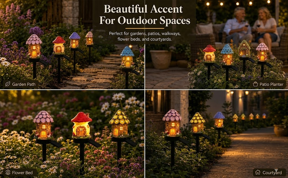 solar mushroom lights