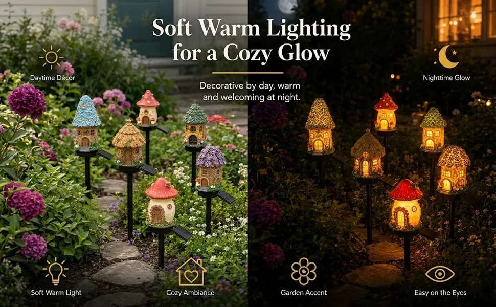 mushroom solar lights outdoor