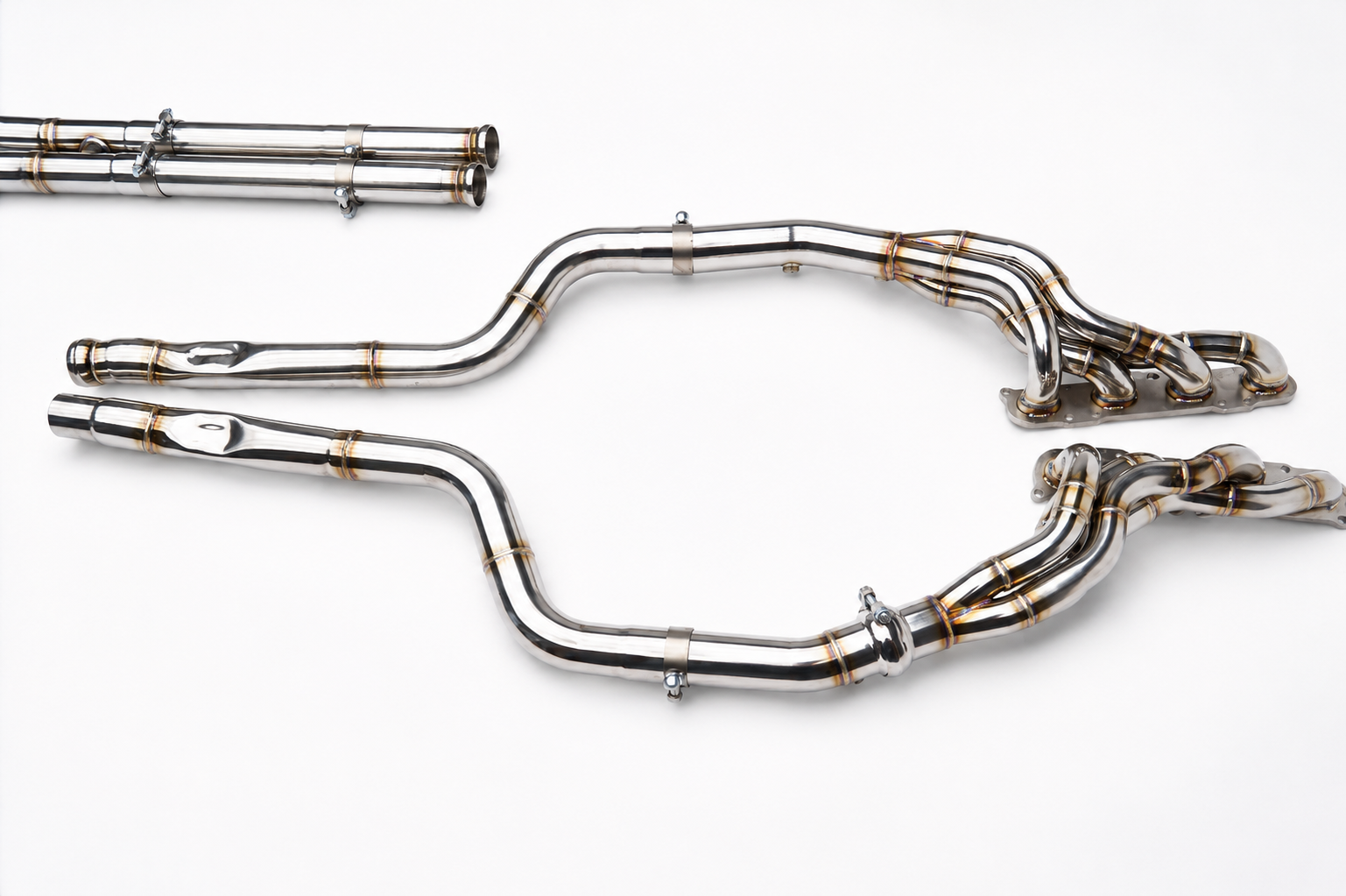 Mercedes-Benz W204 C63 AMG 6.2L V8 Performance Exhaust System Banana Header + Straight Downpipe + Full 70mm Catback Exhaust