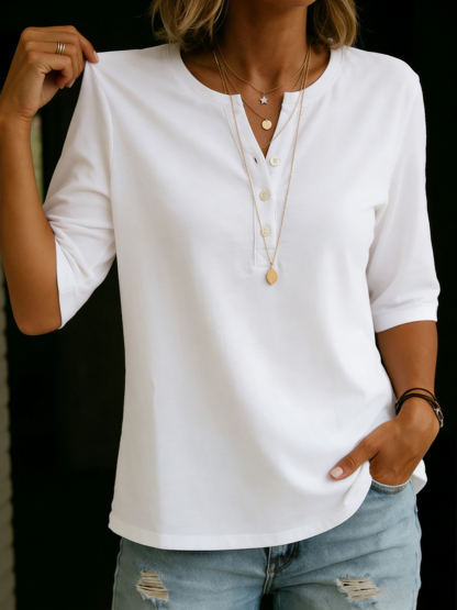 TODAY 49% OFF🔥 Classic Henley Collar 100% Cotton T-shirt