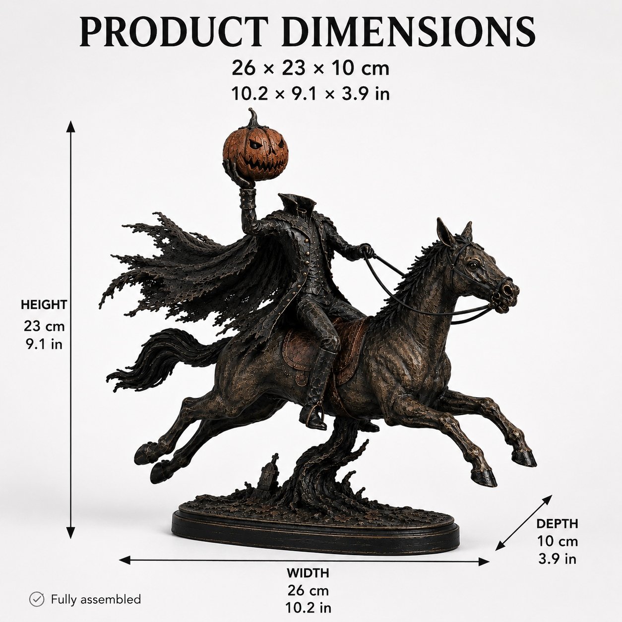💥Last Day 70% OFF🎃🏇-Midnight Chase Headless Horseman Statue