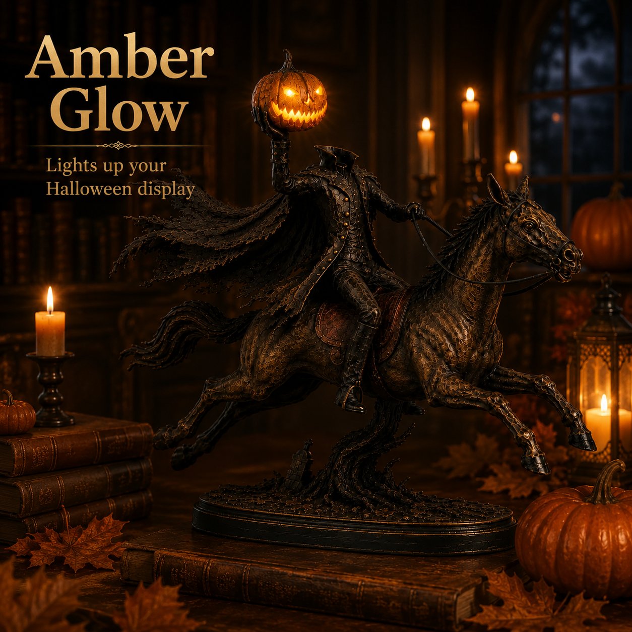 💥Last Day 70% OFF🎃🏇-Midnight Chase Headless Horseman Statue