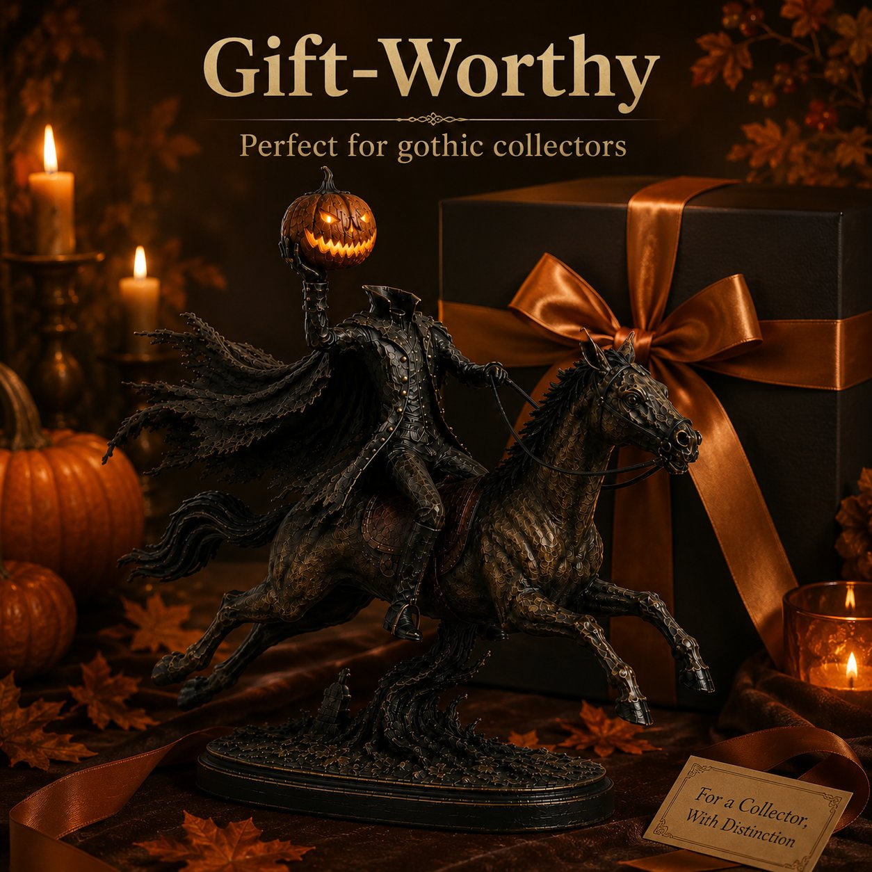 💥Last Day 70% OFF🎃🏇-Midnight Chase Headless Horseman Statue
