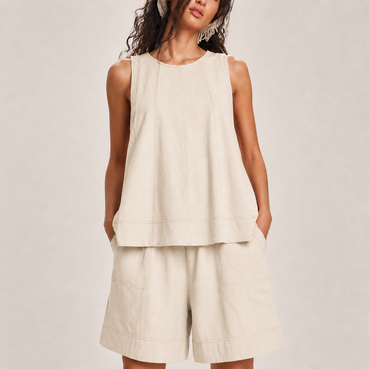 Women's two-piece loungewear set, casual summer wear