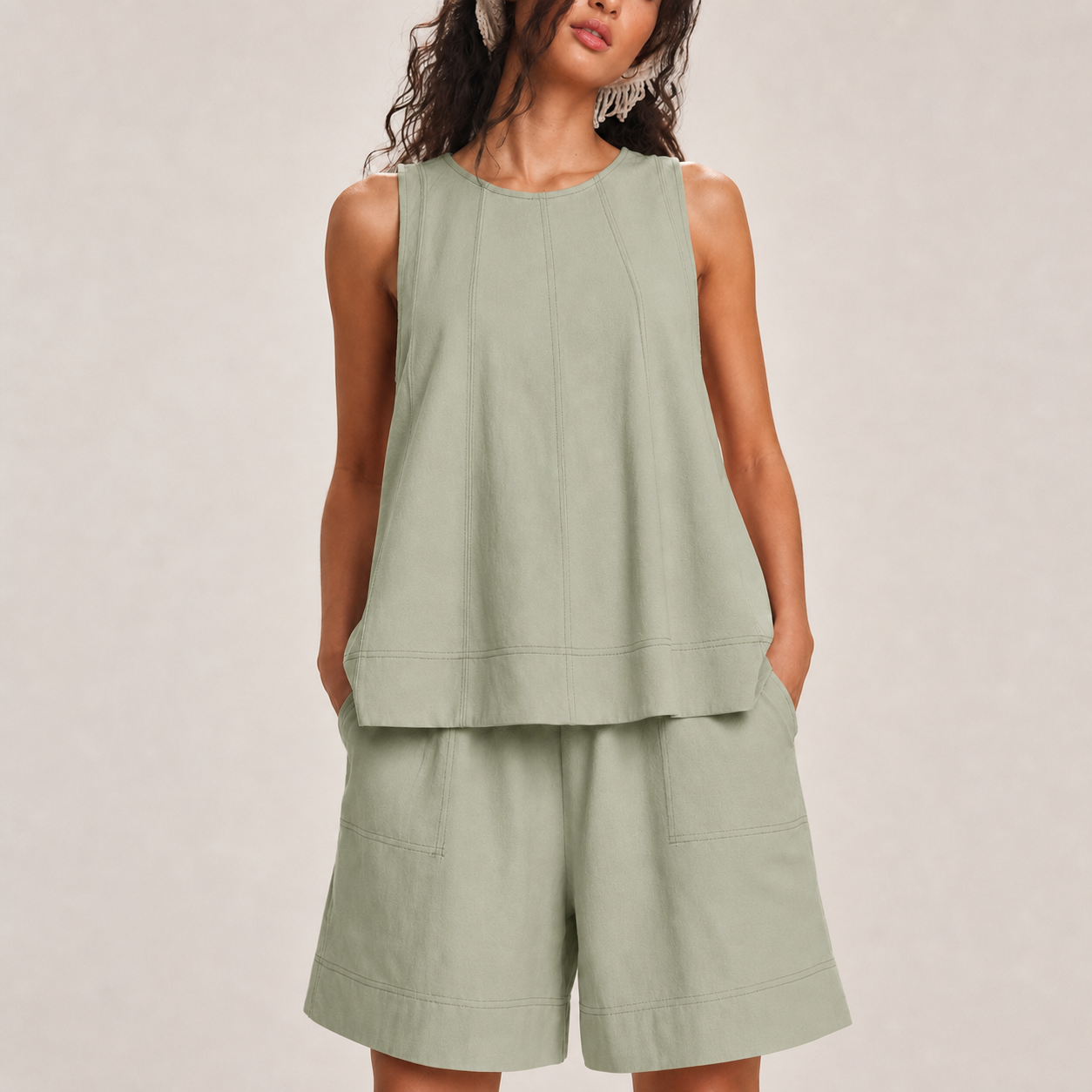 Women's two-piece loungewear set, casual summer wear