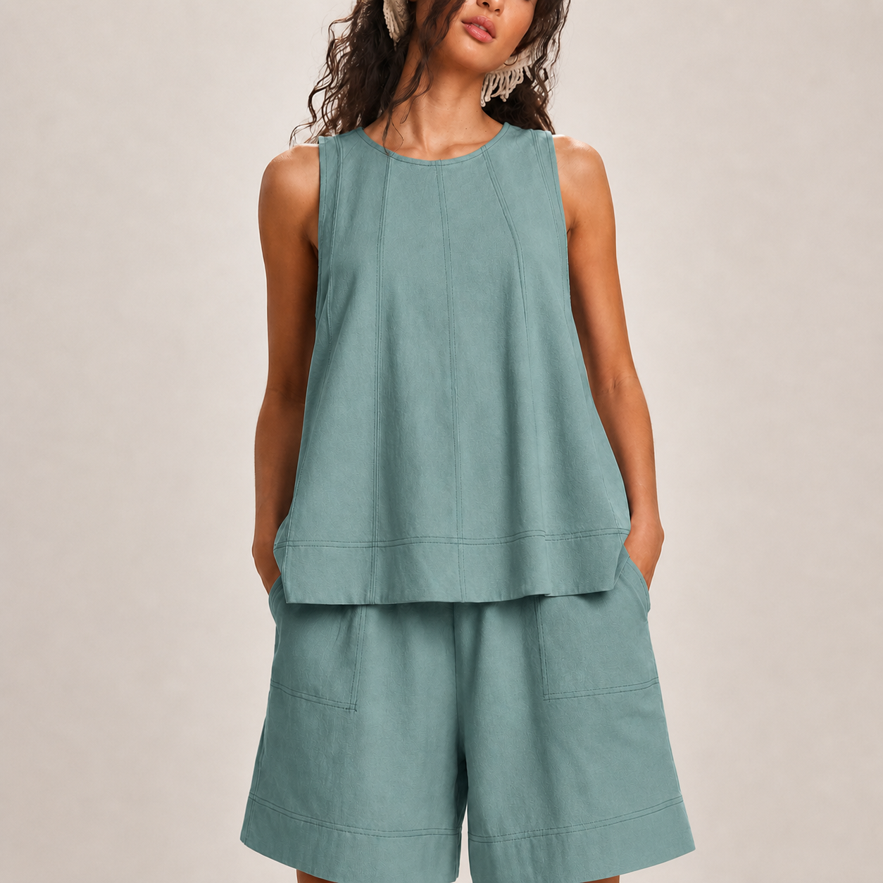 Women's two-piece loungewear set, casual summer wear