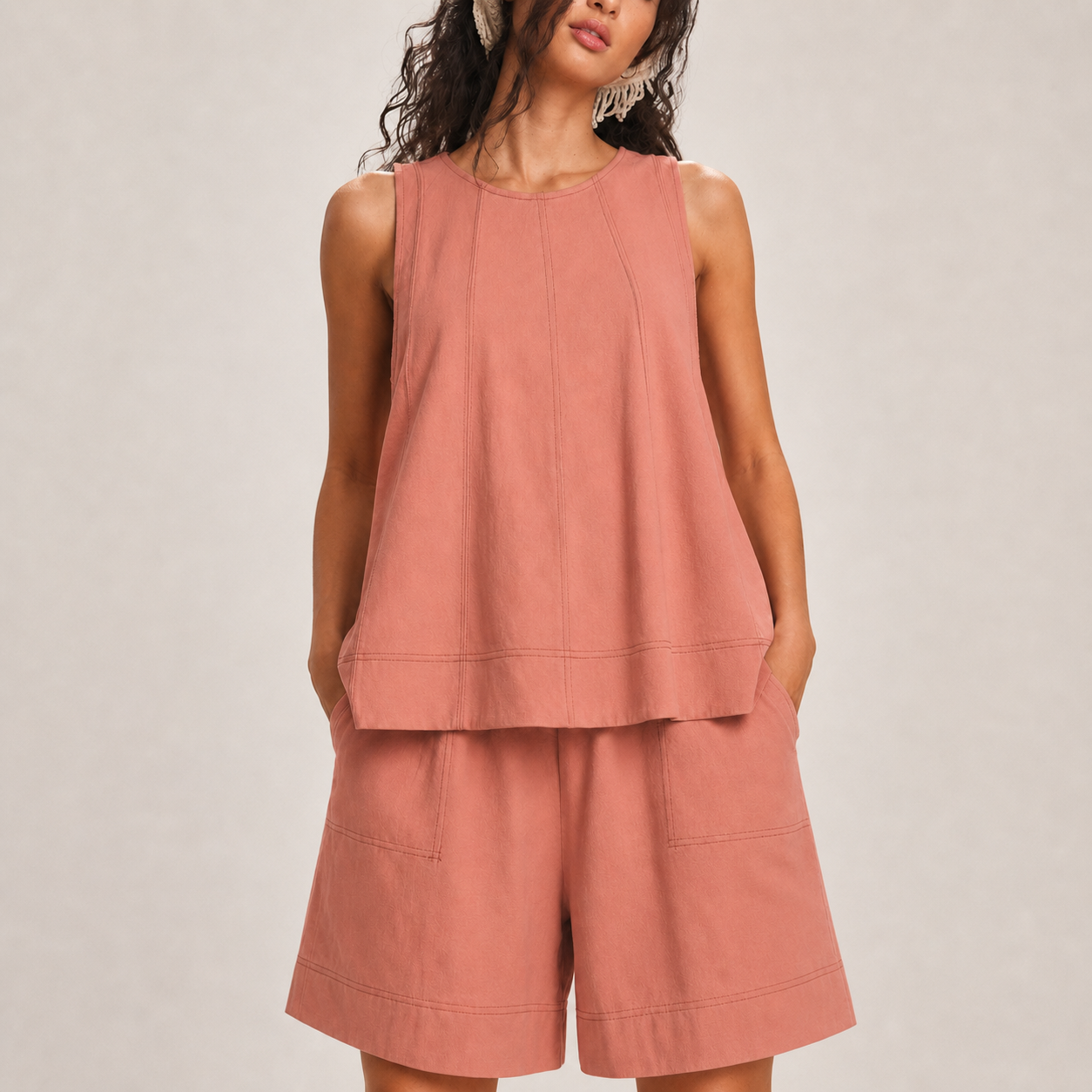Women's two-piece loungewear set, casual summer wear
