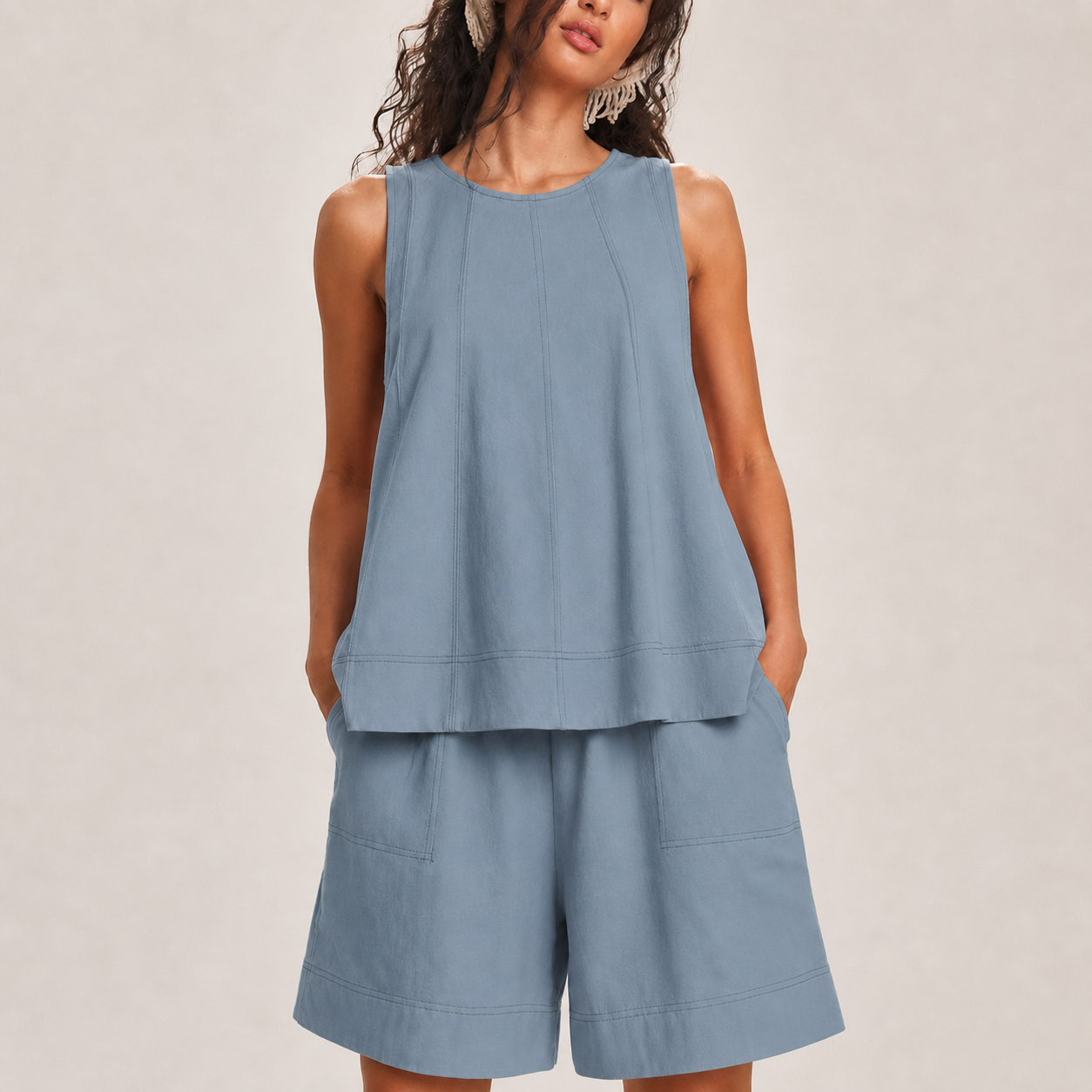 Women's two-piece loungewear set, casual summer wear